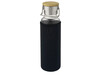 Thor 660 ml Glasflasche mit Neoprenhülle, schwarz bedrucken, Art.-Nr. 10069690