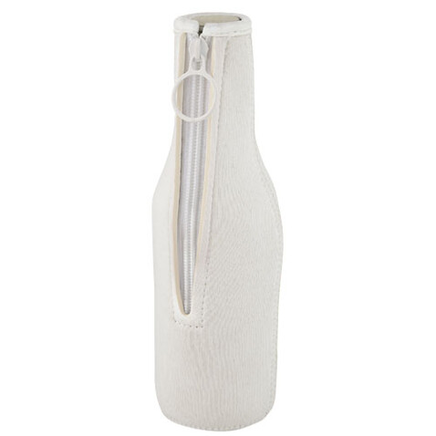 Fris Flaschenmanschette aus recyceltem Neopren, weiss bedrucken, Art.-Nr. 11328701