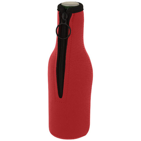Fris Flaschenmanschette aus recyceltem Neopren, rot bedrucken, Art.-Nr. 11328721