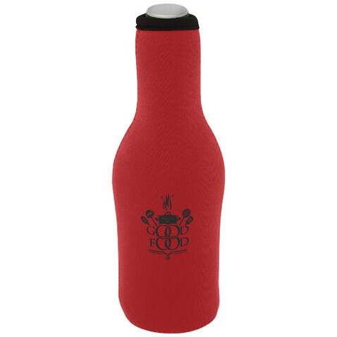 Fris Flaschenmanschette aus recyceltem Neopren, rot bedrucken, Art.-Nr. 11328721