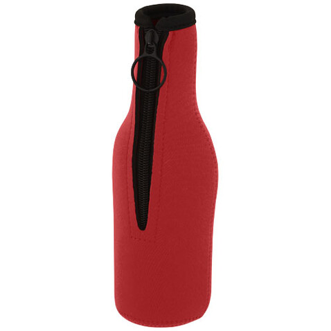 Fris Flaschenmanschette aus recyceltem Neopren, rot bedrucken, Art.-Nr. 11328721