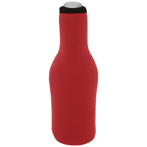 Fris Flaschenmanschette aus recyceltem Neopren, rot bedrucken, Art.-Nr. 11328721