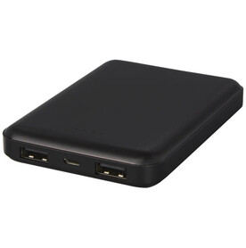 Gleam 5000 mAh ultraflache, Leuchtlogo Powerbank, schwarz bedrucken, Art.-Nr. 12420890