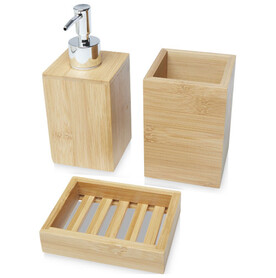 Hedon 3-teiliges Bambus Badezimmer-Set, natural bedrucken, Art.-Nr. 12619506