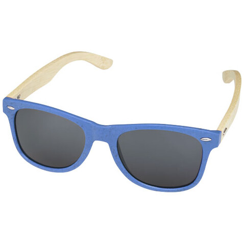 Sun Ray Bambus Sonnenbrille, processblau bedrucken, Art.-Nr. 12700552