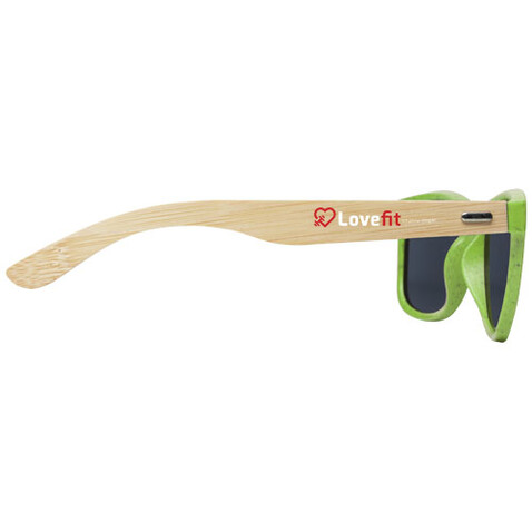 Sun Ray Bambus Sonnenbrille, Lindgrün bedrucken, Art.-Nr. 12700563
