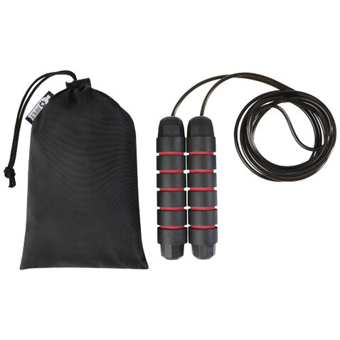 Austin weiches Springseil im Beutel aus rPET, rot bedrucken, Art.-Nr. 12702121