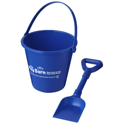 Tides recycelter Strandeimer und Spaten, blau bedrucken, Art.-Nr. 21024152