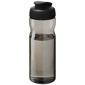 H2O Active® Base Tritan™ 650 ml Sportflasche mit Klappdeckel, kohle, schwarz bedrucken, Art.-Nr. 21043600