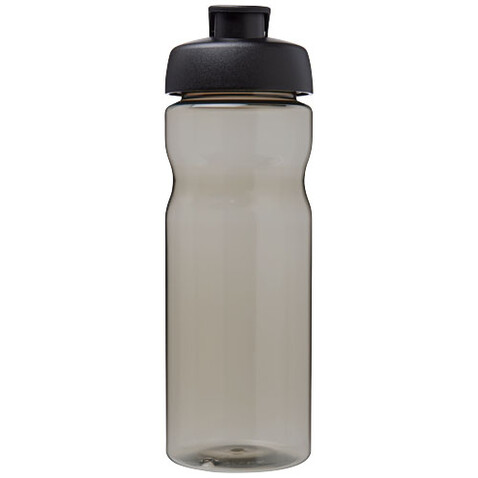 H2O Active® Base Tritan™ 650 ml Sportflasche mit Klappdeckel, kohle, schwarz bedrucken, Art.-Nr. 21043600