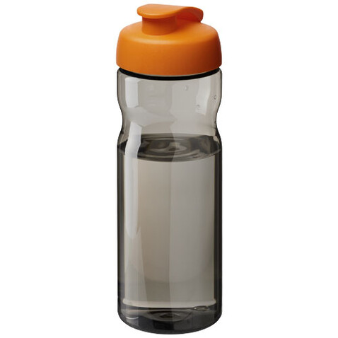 H2O Active® Base Tritan™ 650 ml Sportflasche mit Klappdeckel, kohle, orange bedrucken, Art.-Nr. 21043601