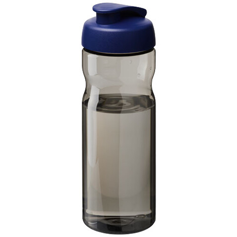 H2O Active® Base Tritan™ 650 ml Sportflasche mit Klappdeckel, kohle, blau bedrucken, Art.-Nr. 21043603