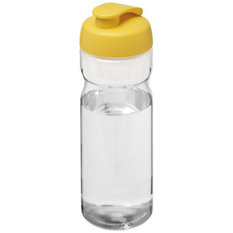 H2O Active® Base Tritan™ 650 ml Sportflasche mit Klappdeckel, transparent klar, gelb bedrucken, Art.-Nr. 21043614
