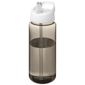 H2O Active® Octave Tritan™ 600 ml Sportflasche mit Ausgussdeckel, kohle, weiss bedrucken, Art.-Nr. 21044600