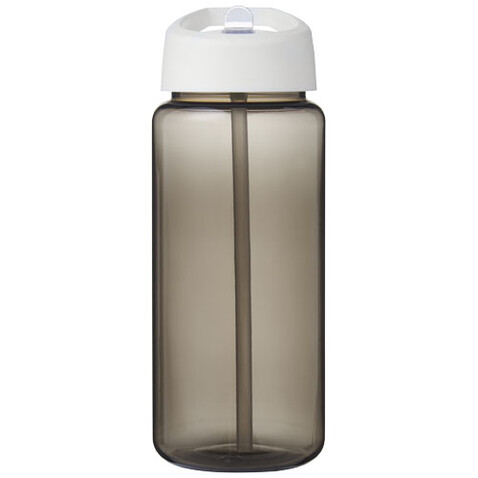 H2O Active® Octave Tritan™ 600 ml Sportflasche mit Ausgussdeckel, kohle, weiss bedrucken, Art.-Nr. 21044600