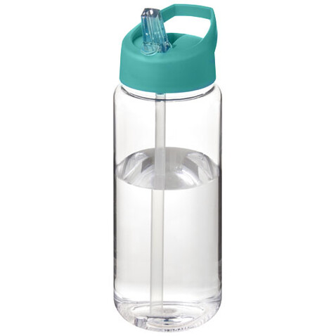 H2O Active® Octave Tritan™ 600 ml Sportflasche mit Ausgussdeckel, transparent klar, aquablau bedrucken, Art.-Nr. 21044613