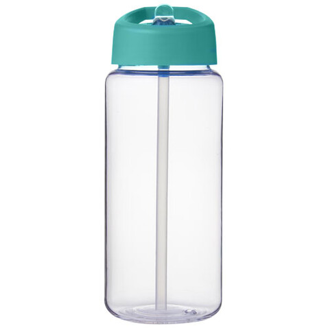 H2O Active® Octave Tritan™ 600 ml Sportflasche mit Ausgussdeckel, transparent klar, aquablau bedrucken, Art.-Nr. 21044613