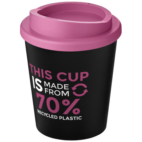 Americano® Espresso Eco 250 ml recycelter Isolierbecher, schwarz, magenta bedrucken, Art.-Nr. 21045410