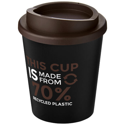Americano® Espresso Eco 250 ml recycelter Isolierbecher, schwarz, braun bedrucken, Art.-Nr. 21045412 Americano® Espresso Eco 250 ml recycelter Isolierbecher, schwarz, braun bedrucken, Art.-Nr. 21045412
