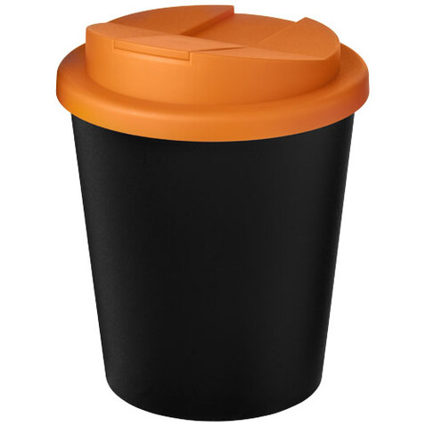 Americano® Espresso Eco 250 ml recycelter Isolierbecher mit auslaufsicherem Deckel, schwarz, orange bedrucken, Art.-Nr. 21045502 Americano® Espresso Eco 250 ml recycelter Isolierbecher mit auslaufsicherem Deckel, schwarz, orange bedrucken, Art.-Nr. 21045502