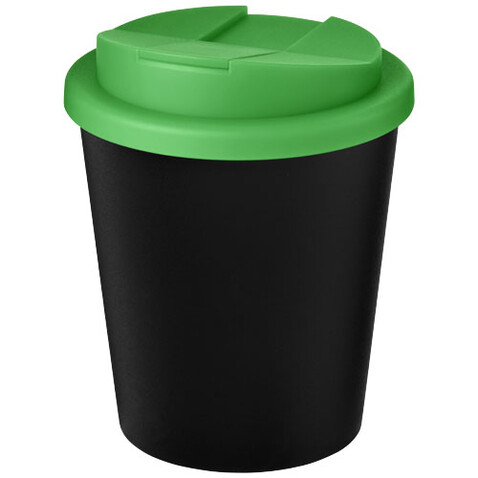 Americano® Espresso Eco 250 ml recycelter Isolierbecher mit auslaufsicherem Deckel, schwarz, grün bedrucken, Art.-Nr. 21045505 Americano® Espresso Eco 250 ml recycelter Isolierbecher mit auslaufsicherem Deckel, schwarz, grün bedrucken, Art.-Nr. 21045505