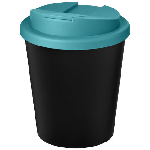 Americano® Espresso Eco 250 ml recycelter Isolierbecher mit auslaufsicherem Deckel, schwarz, aquablau bedrucken, Art.-Nr. 21045508 Americano® Espresso Eco 250 ml recycelter Isolierbecher mit auslaufsicherem Deckel, schwarz, aquablau bedrucken, Art.-Nr. 21045508