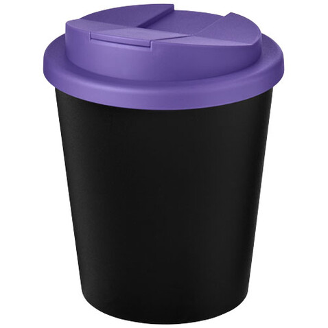 Americano® Espresso Eco 250 ml recycelter Isolierbecher mit auslaufsicherem Deckel, schwarz, lila bedrucken, Art.-Nr. 21045509 Americano® Espresso Eco 250 ml recycelter Isolierbecher mit auslaufsicherem Deckel, schwarz, lila bedrucken, Art.-Nr. 21045509