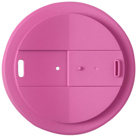 Americano® Espresso Eco 250 ml recycelter Isolierbecher mit auslaufsicherem Deckel, schwarz, magenta bedrucken, Art.-Nr. 21045510