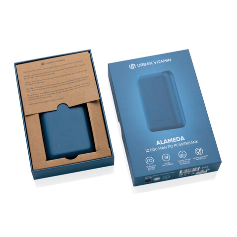 Urban Vitamin Alameda 10.000mAh 18W PD Powerbank blau bedrucken, Art.-Nr. P322.705