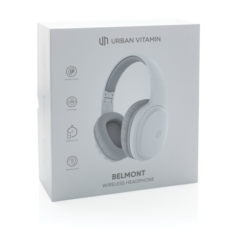 Urban Vitamin Belmont Wireless Kopfhörer weiß bedrucken, Art.-Nr. P329.763