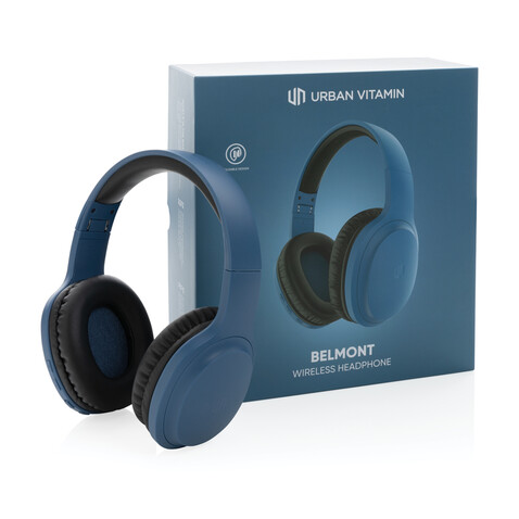 Urban Vitamin Belmont Wireless Kopfhörer blau bedrucken, Art.-Nr. P329.765