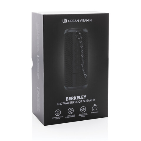 Urban Vitamin Berkeley IPX7 Wireless Lautsprecher schwarz bedrucken, Art.-Nr. P329.901