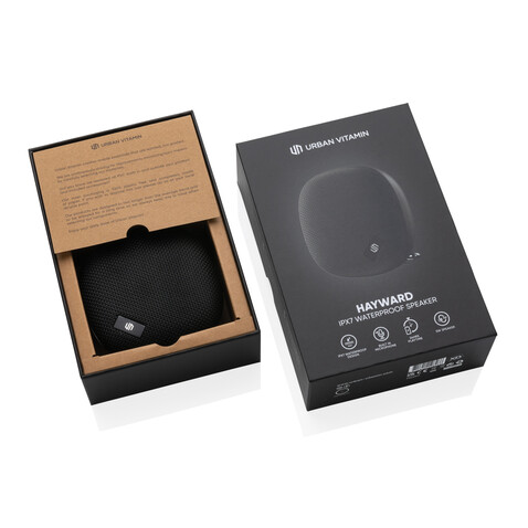 Urban Vitamin Hayward IPX7 Wireless Lautsprecher schwarz bedrucken, Art.-Nr. P329.911