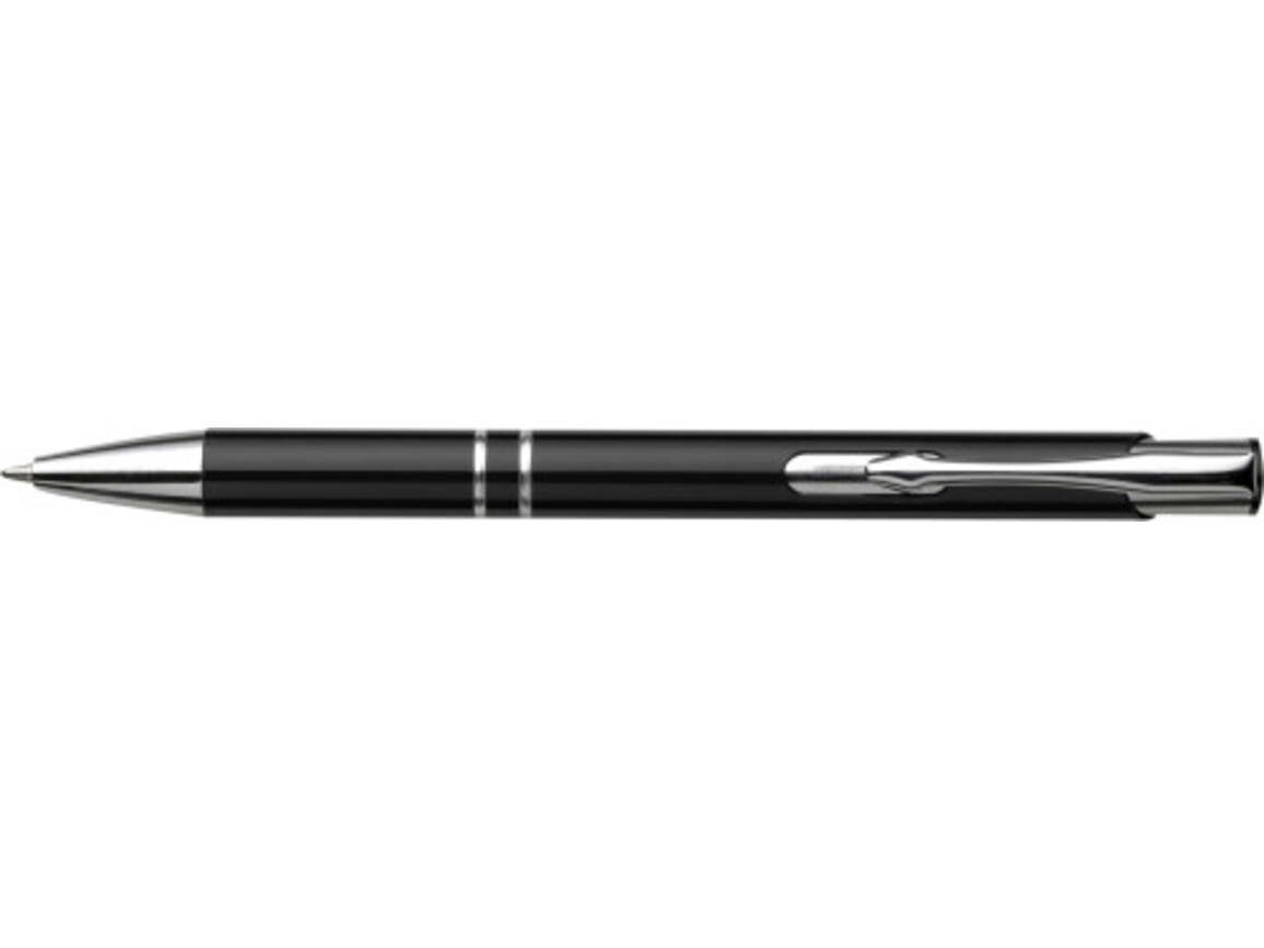 Kugelschreiber 'Albacete' aus Aluminium – Schwarz bedrucken, Art.-Nr. 001999999_3444