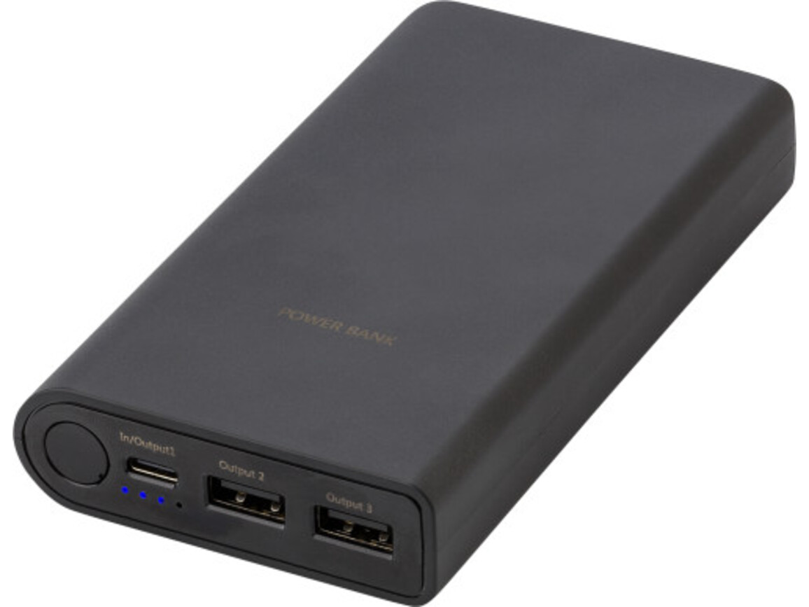 Powerbank aus Polycarbonat und ABS mit 7500 mAh Kapazität Isaura – Schwarz bedrucken, Art.-Nr. 001999999_431978