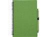 Notizbuch und Kugelschreiber aus Weizenstroh Massimo – Grün bedrucken, Art.-Nr. 004999999_480875