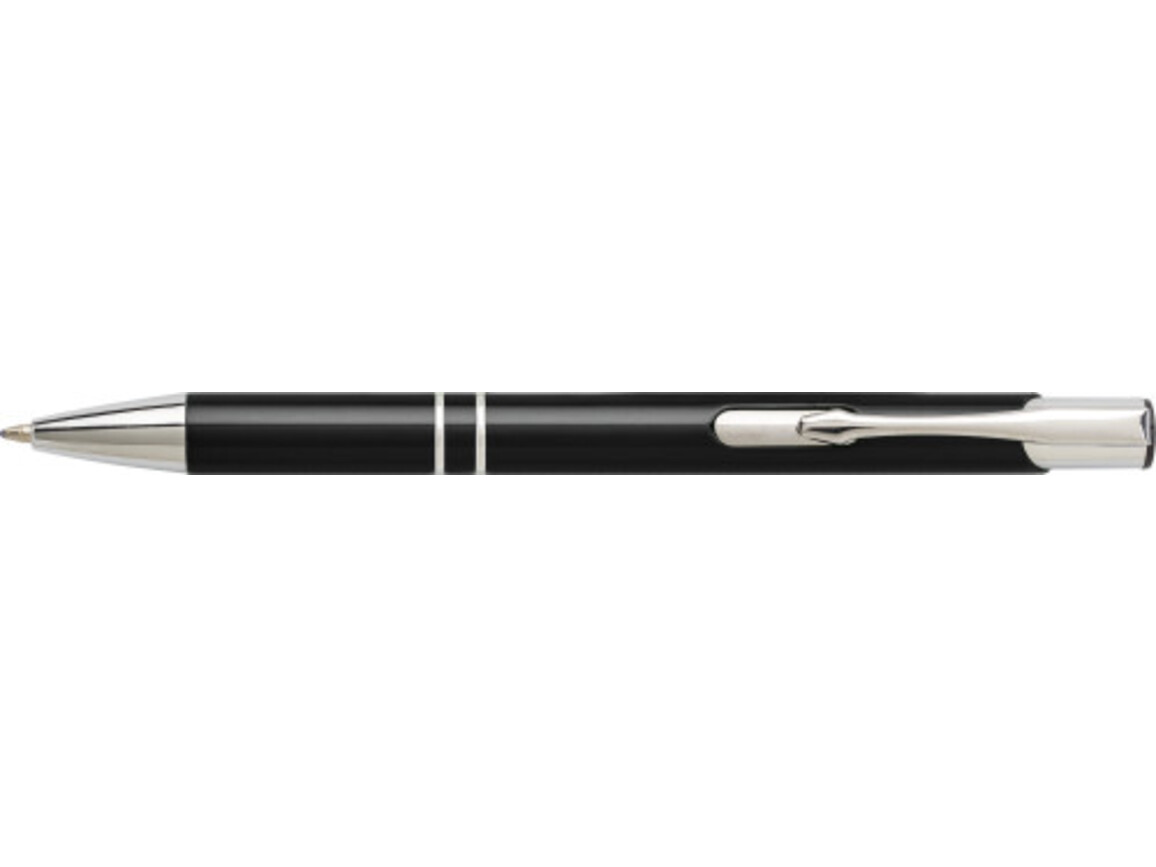 Kugelschreiber aus Aluminium Delia – Schwarz bedrucken, Art.-Nr. 001999999_7061
