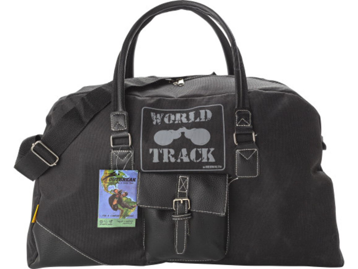 Polyester (600D) travel bag – Schwarz bedrucken, Art.-Nr. 001999999_726725