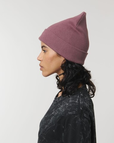 Rib Beanie - Der Rippstrick-Beanie - Hibiscus Rose - OS bedrucken, Art.-Nr. STAU772C062OS