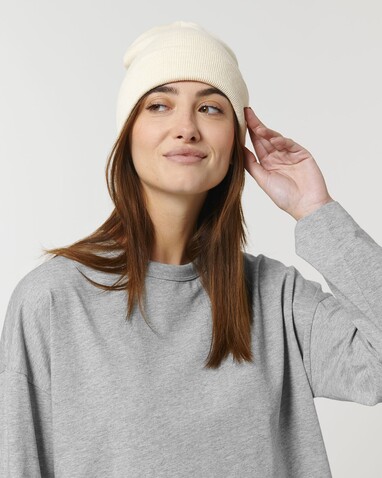 Rib Beanie - Der Rippstrick-Beanie - Natural - OS bedrucken, Art.-Nr. STAU772C007OS