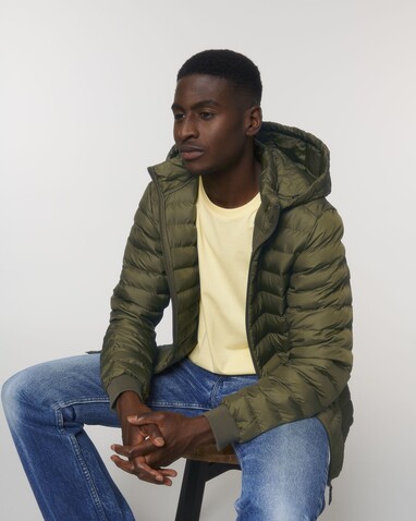 Stanley Voyager - Wattierte Herren Steppjacke - British Khaki - L bedrucken, Art.-Nr. STJM837C0081L