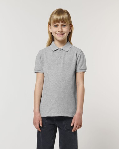 Mini Sprinter - Das Iconic Kinder-Polo - Heather Grey - 3-4/98-104cm bedrucken, Art.-Nr. STPK908C25003