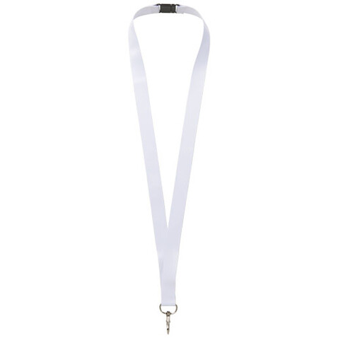 Addie Sublimation Lanyard mit Sicherheitsverschluss aus recyceltem PET Kunststoff, schwarz, weiss, 10mm bedrucken, Art.-Nr. 1PL0801C