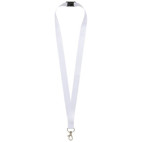 Addie Sublimation Lanyard mit Sicherheitsverschluss aus recyceltem PET Kunststoff, schwarz, weiss, 10mm bedrucken, Art.-Nr. 1PL0801C