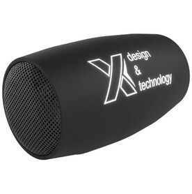 SCX.design S49 2 x 3 Watt Mini-Lautsprecher mit Leuchtlogo, schwarz bedrucken, Art.-Nr. 1PX06790