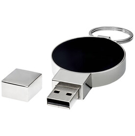 Runder Light Up USB Stick, blau, schwarz, silber, 1GB bedrucken, Art.-Nr. 1Z48352D