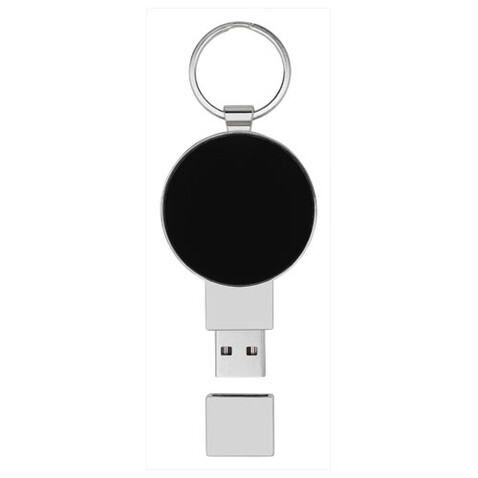Runder Light Up USB Stick, blau, schwarz, silber, 1GB bedrucken, Art.-Nr. 1Z48352D