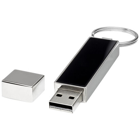 Rechteckiger Light Up USB Stick, weiss, schwarz, silber, 1GB bedrucken, Art.-Nr. 1Z48401D