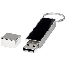 Rechteckiger Light Up USB Stick, weiss, schwarz, silber, 1GB bedrucken, Art.-Nr. 1Z48401D