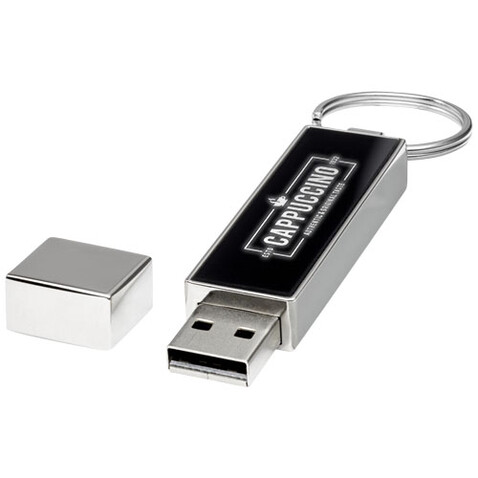 Rechteckiger Light Up USB Stick, weiss, schwarz, silber, 1GB bedrucken, Art.-Nr. 1Z48401D
